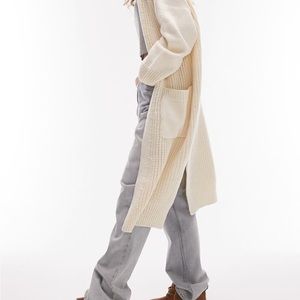Topshop mixed stitch longline cardigan